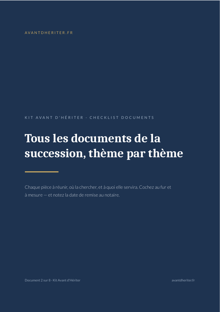 Aperçu — Checklist des documents