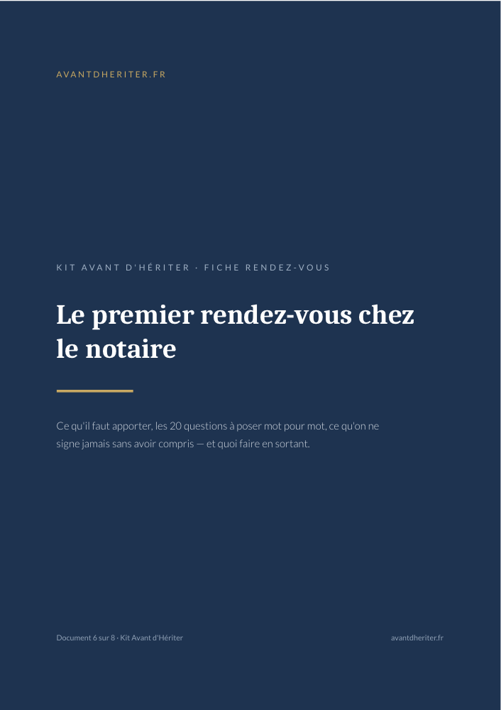 Aperçu — Fiche premier rendez-vous notaire