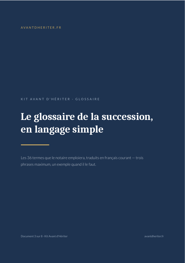 Aperçu — Glossaire en langage simple