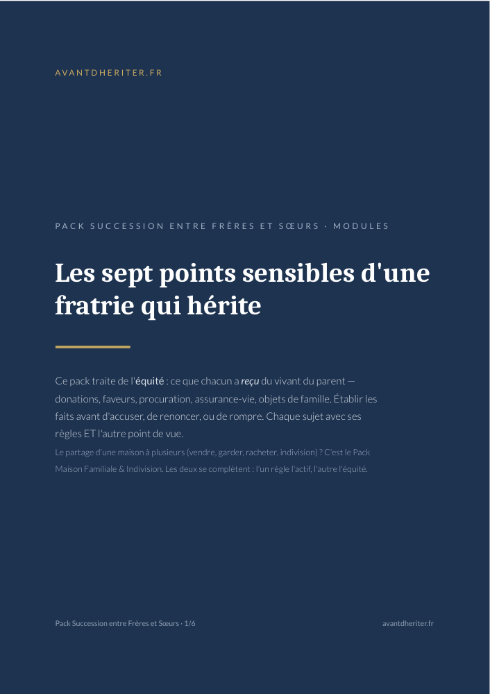 Aperçu — Pack Succession entre Frères et Sœurs