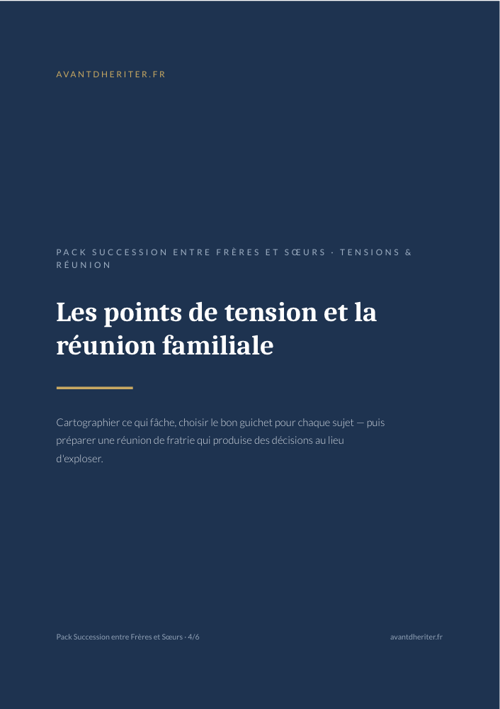Aperçu — Points de tension + fiche réunion familiale
