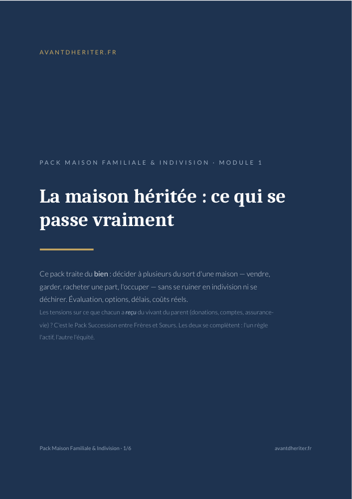 Aperçu — Pack Maison Familiale & Indivision