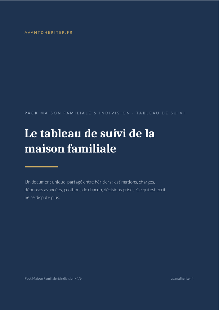 Aperçu — Tableau de suivi maison familiale